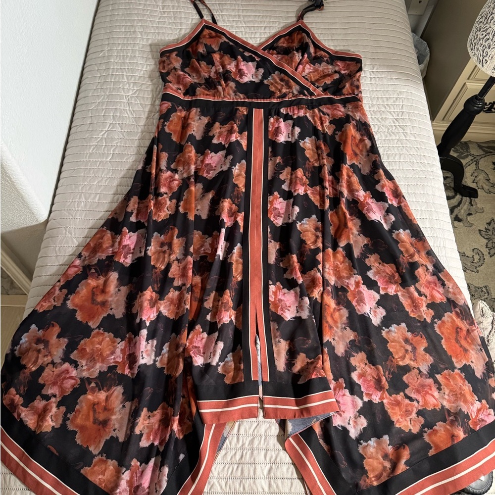 City Chic black & blush pink Floral sleeveless long formal summer maxi Dress XXL